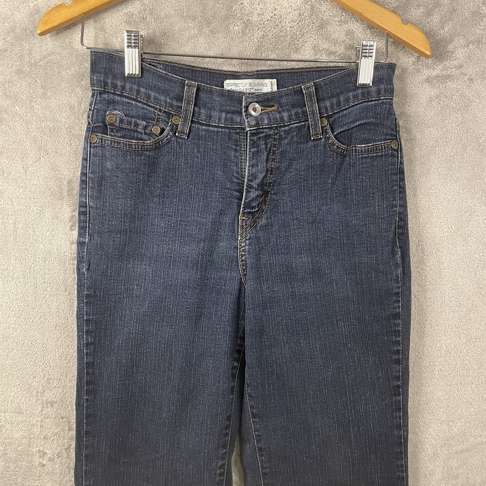 Levis 512 Women 6P Perfectly Slimming Straight Jeans Blue Denim Mid Rise Stretch